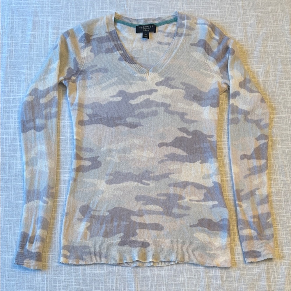 Cashmere Camouflage V-Neck Sweater